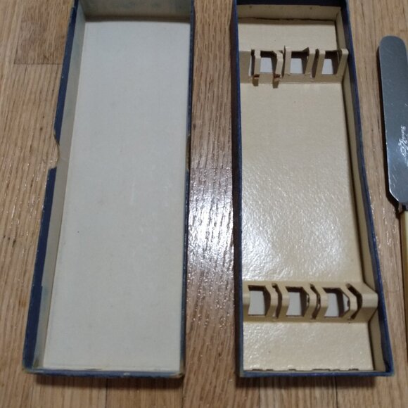 Rusnorstain Robert F. Mosley Sheffield Vintage Dessert Knives Cutlery Stainless - Picture 8 of 11